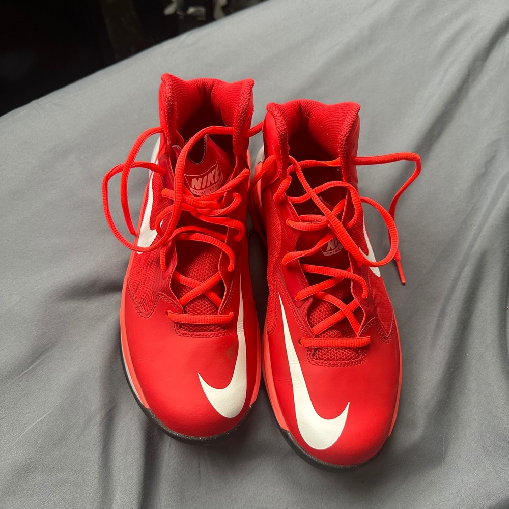 Nike Prime Hype DF Basketball Shoes University Red White 653711-600 Mens 8 - Picture 6 of 10
